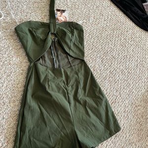 Naked wardrobe small olive green shorts romper